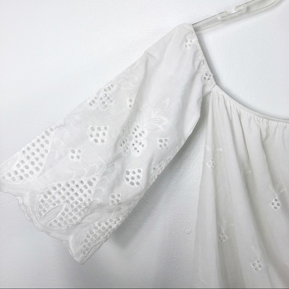4SI3NNA White Off The Shoulder Eyelet Mini Dress - Picture 8 of 13